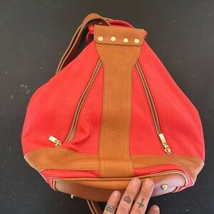 Valentina Italian leather backpack EUC